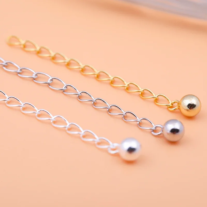 S925 sterling silver extension chain tail chain ball chain handmade DIY bracelet necklace adjustment chain accessories