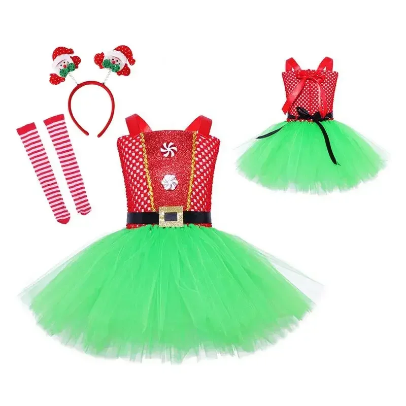 

Santa Claus Costume For Girls Tutu Dress Christmas Santa Costume Lovely Santa Costume Cosplay Outfits With Hairband Socks