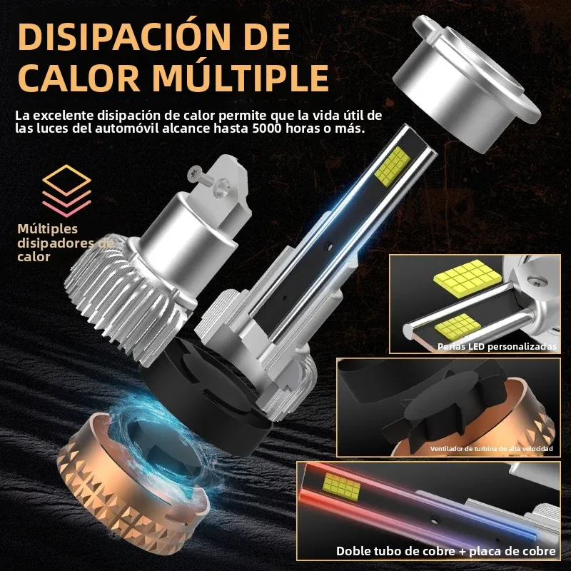Bombillas LED para Faros Delanteros DZTR D1SD3S D2S D4S D5S D8S, Canbus HID a LED, Plug N Play, Reemplazo de Faros para Automóviles, Conversión de Luces de Coche, Potentes