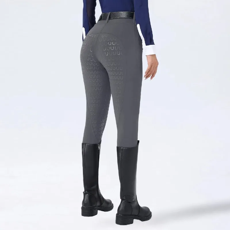 Full Seat Silicone Non-slip Horse Riding Pants Women High Waist Equestrian Breeches Breathable Quick-dry Cycling Sports Jodhpurs