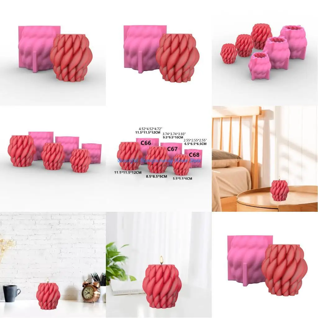 

E56A Twirl Raindrop UV Crystal Epoxy Mold Geometric Curved Pillar Silicone Candles Resin Silicone Mould