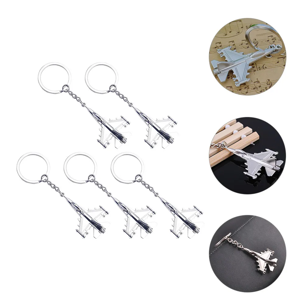 

5Pcs Airplane Keychains Zinc Alloy Aircraft Key Rings Eye-Catching Key Hanging Charm Bag Hanging Decor Perfect Gift