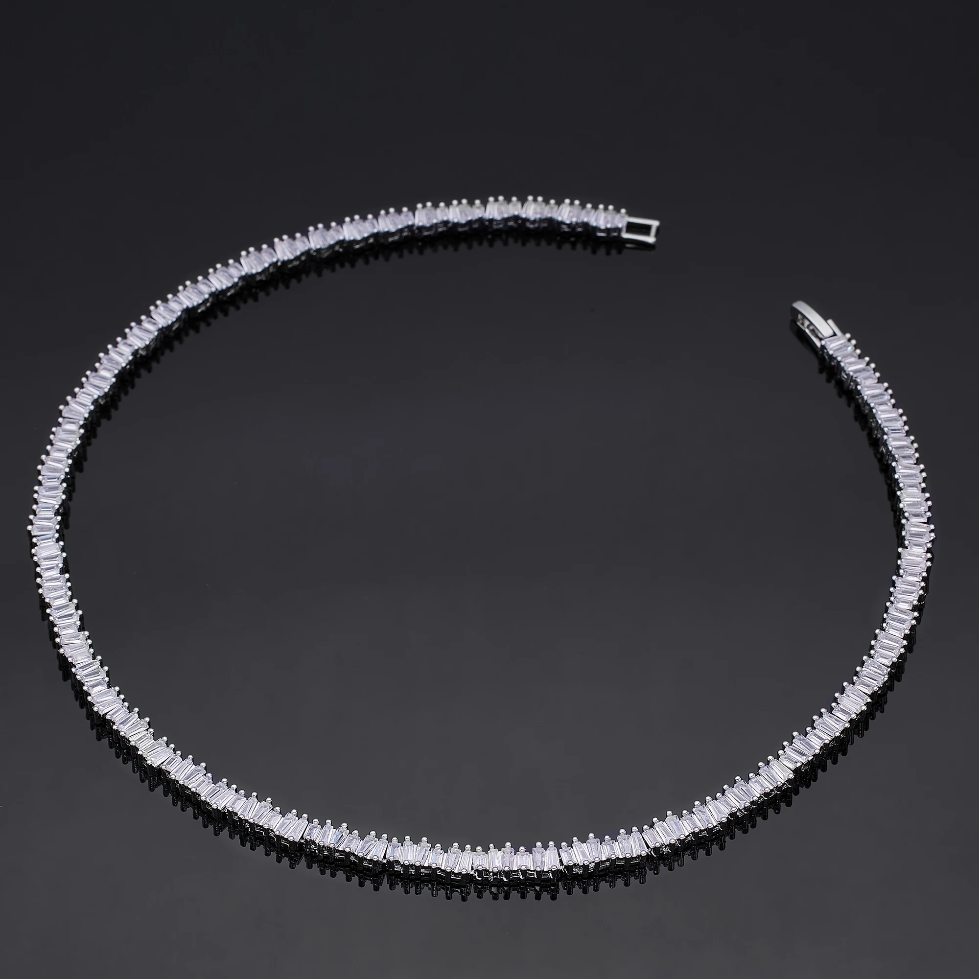 

2025 New Fashion 4PCS Simple Necklace Zircon Jewelry Set, Suitable for Women, Indian Nigerian Brides, Wedding Jewelry Parties