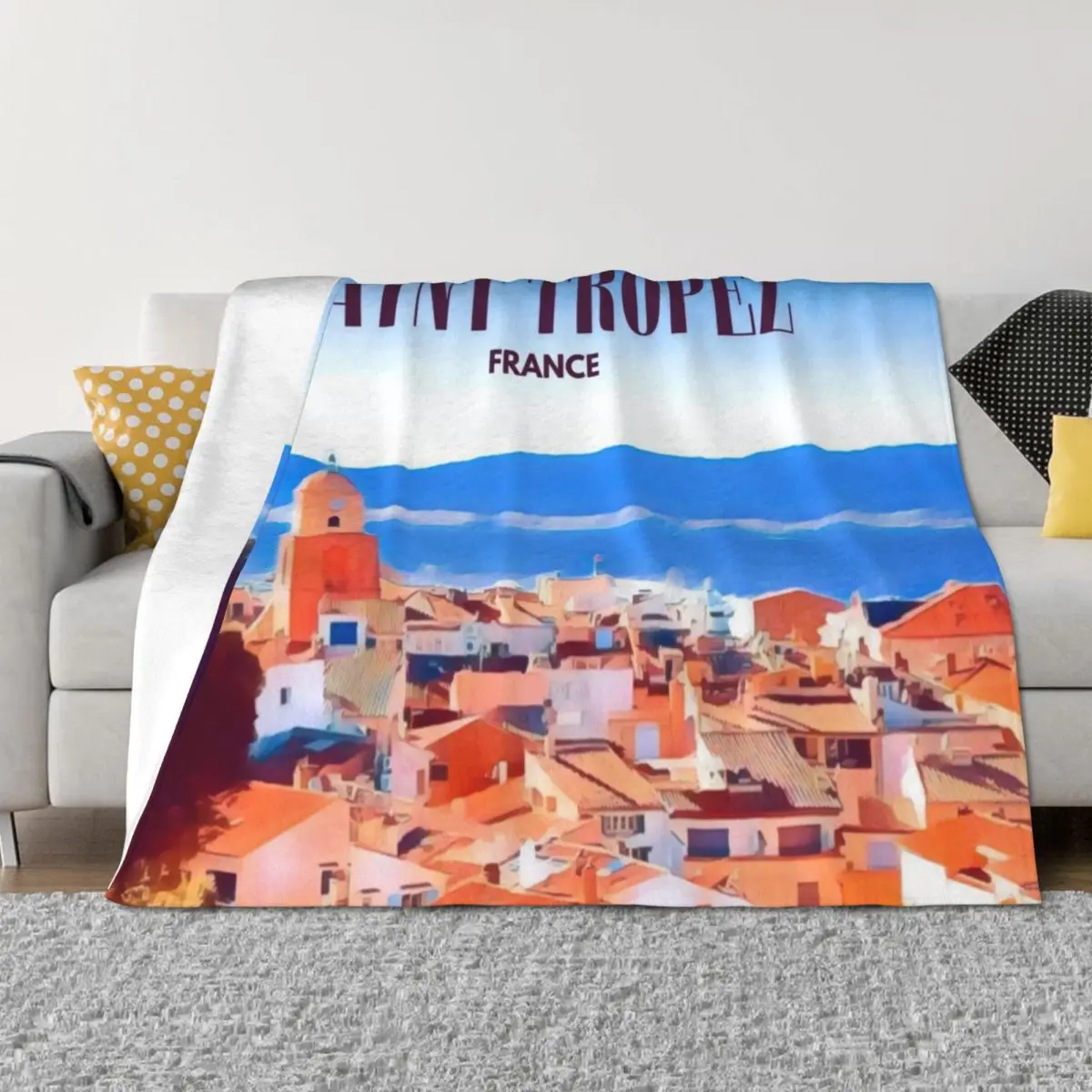

Saint Tropez Streets Throw Blanket Winter beds anime Single For Sofa Thin Blankets