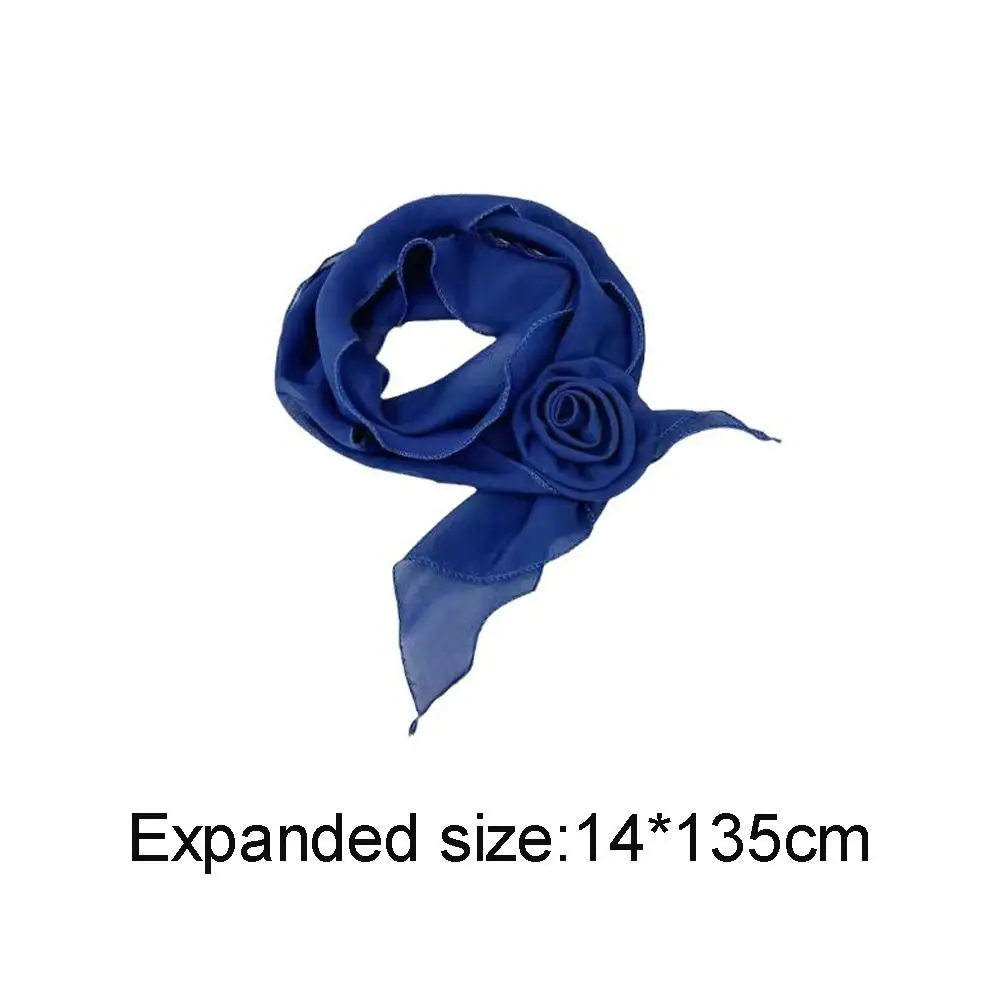 Fashion Luxury Chiffon Scarf Elegant Trendy Floral Scarf Shawl Versatile Detachable Rose Decor Neck Scarf For Women Girls Gifts image 6