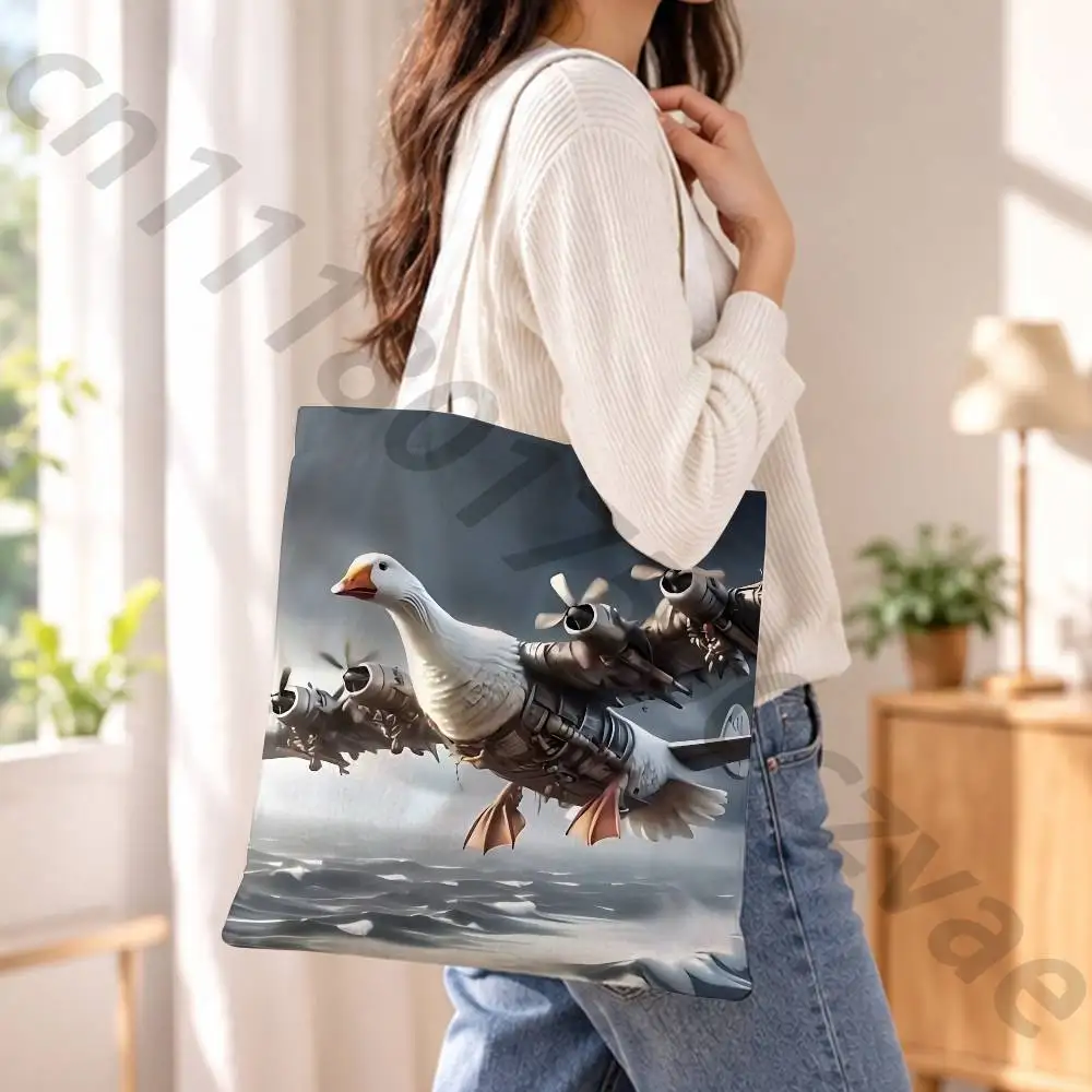 Art B-Brainrot T-Tralalero Reusable Fashionable Backpack Multifunctional Handbag Canvas Shopping Bag