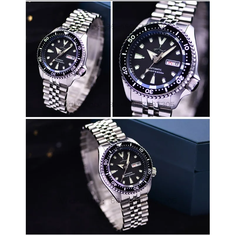 007 Double Calendar Japan C3 Green Luminous 200m Waterproof Watch