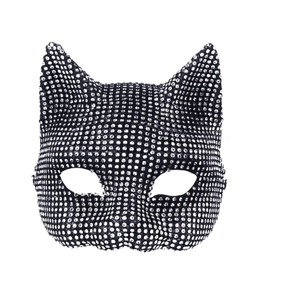 Py Play-Masque Demi-Visage Sexy à Paillettes pour Femme, Cosplay de Chat, ixd'Halloween, Masque de Bal Tim, Accessoires de Scène