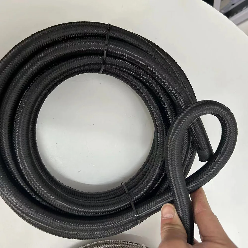 Universal Car High Temperature Fuel Hose Oil Gas Line Nylon Steel Braided Pipeline Radiator Brake Hose Fuel Pipes Racing Hose