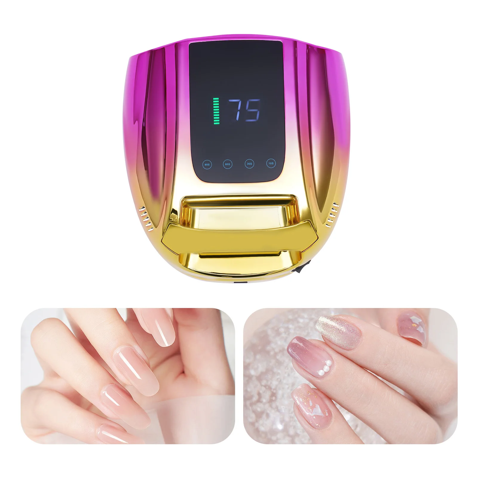 전문가용 충전식 96W UV LED 휴대용 무선 UV 램프 네일 램프 머신 (4단계 타이머 설정 및 스마트 센서 포함)
