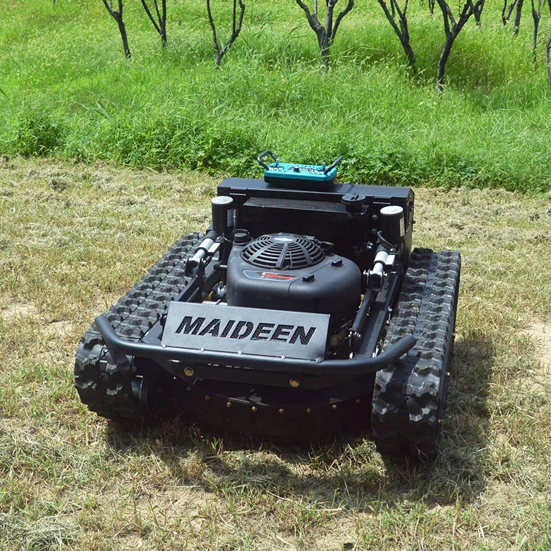 All Terrain Remote Control Lawn Mower 4-Stroke Cordless RC Crawler Radio Controlled Grass Cutter Slope Mowing Machine Robotic