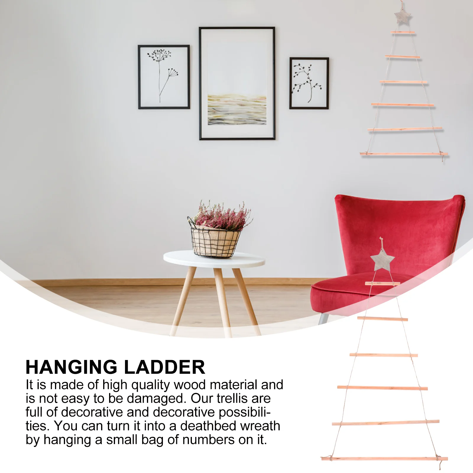 Christmas Tree Wall Hanging Ladders Xmas Poster Fireplace Decorations Corner Shelf Child