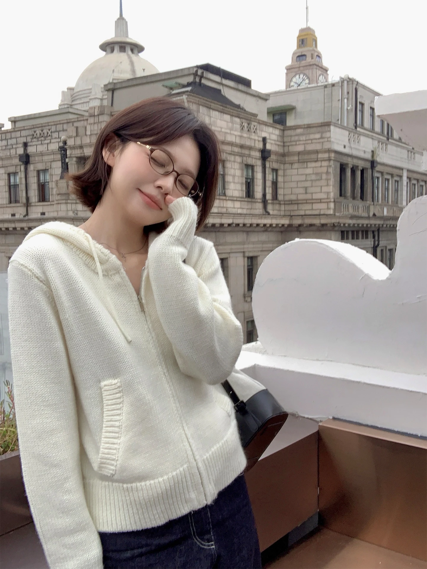 

OOOINKK Winter Celebration Gift Silk Lustrous Australian Wool Hooded Knitwear Jaet Loose oulder Drop Sves Casual Sle