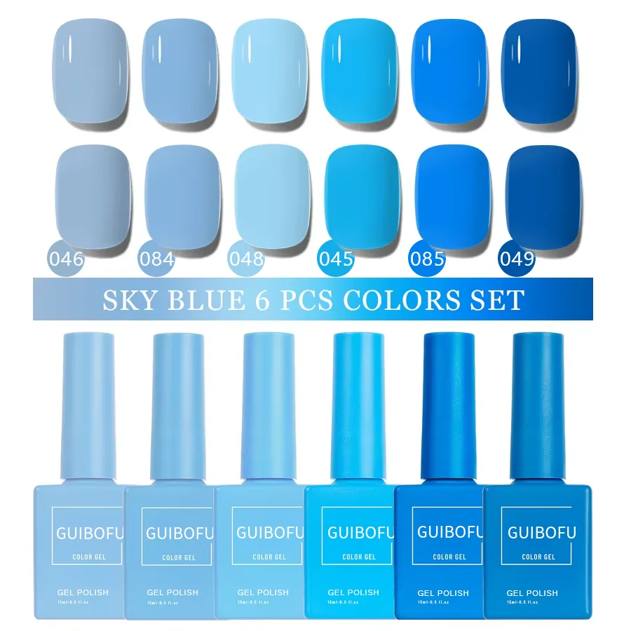 6pcs 15ml Gel Nail Polish Set Semi Permanent Soak Off Uv Varnish Nail Art For Manicure Nail Design One Color One Bottle