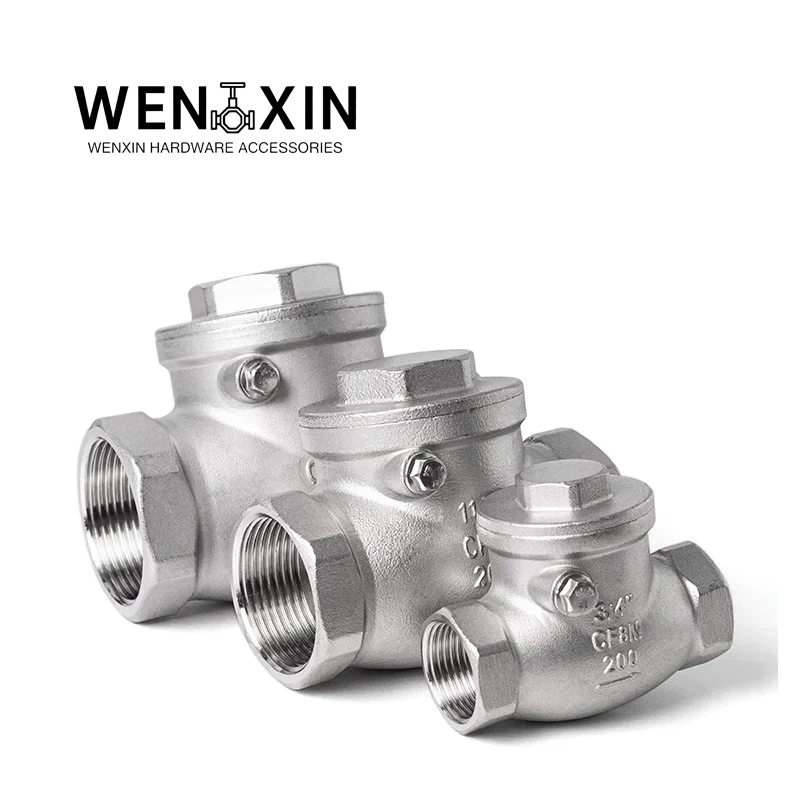1/4 '1/2' 3/4 '1' 1-1/4 '1-1/2' 2 'BSP Internal Thread Horizontal Check Valve SS304 316 Stainless Steel Swing Check Valve