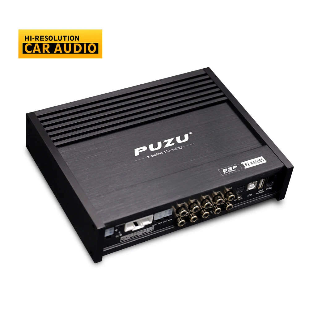 PUZU PZ-X4800S  6core 32bit 8CH with power Car Audio DSP Digital signal processor built in amplifier 8X150W support BT5.0 OPT