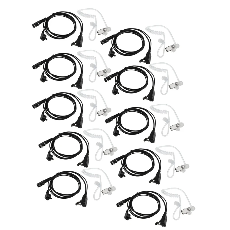 10 Uds. Auricular Walkie Talkie con micrófono para Radio, auricular de tubo acústico de aire para Baofeng 888S UV-5R UV-82