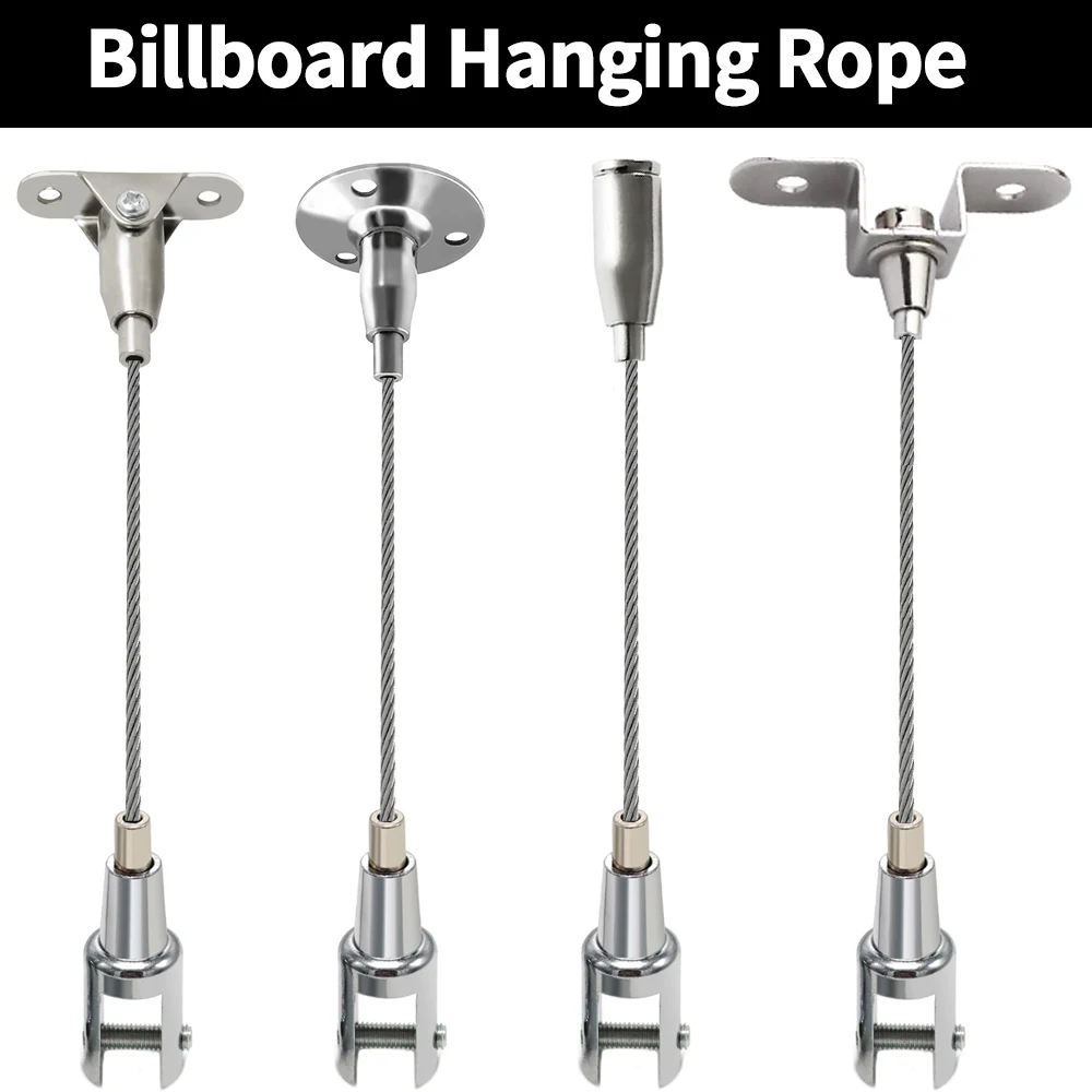 2-4PCS Adjustable 1.5mm Stainless Steel Wire Rope Kit Suitable For Advertising Board Ceiling Acrylic Board Fixed Hanging Rope