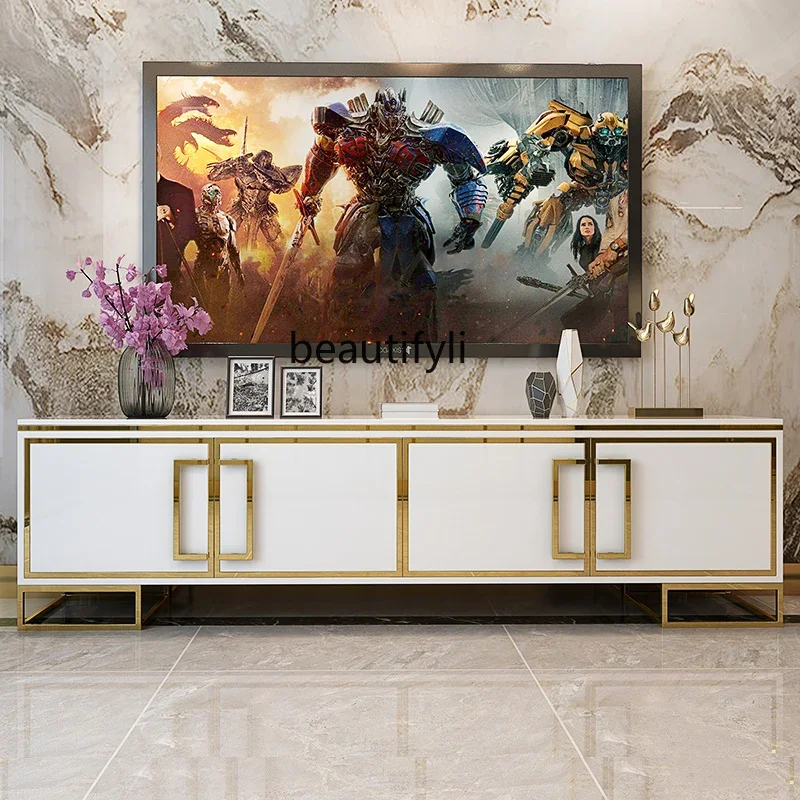 

K185 Light Luxury TV Cabinet Modern Minimalist Nordic TV Stand Bedroom Background Wall Curio Cabinet