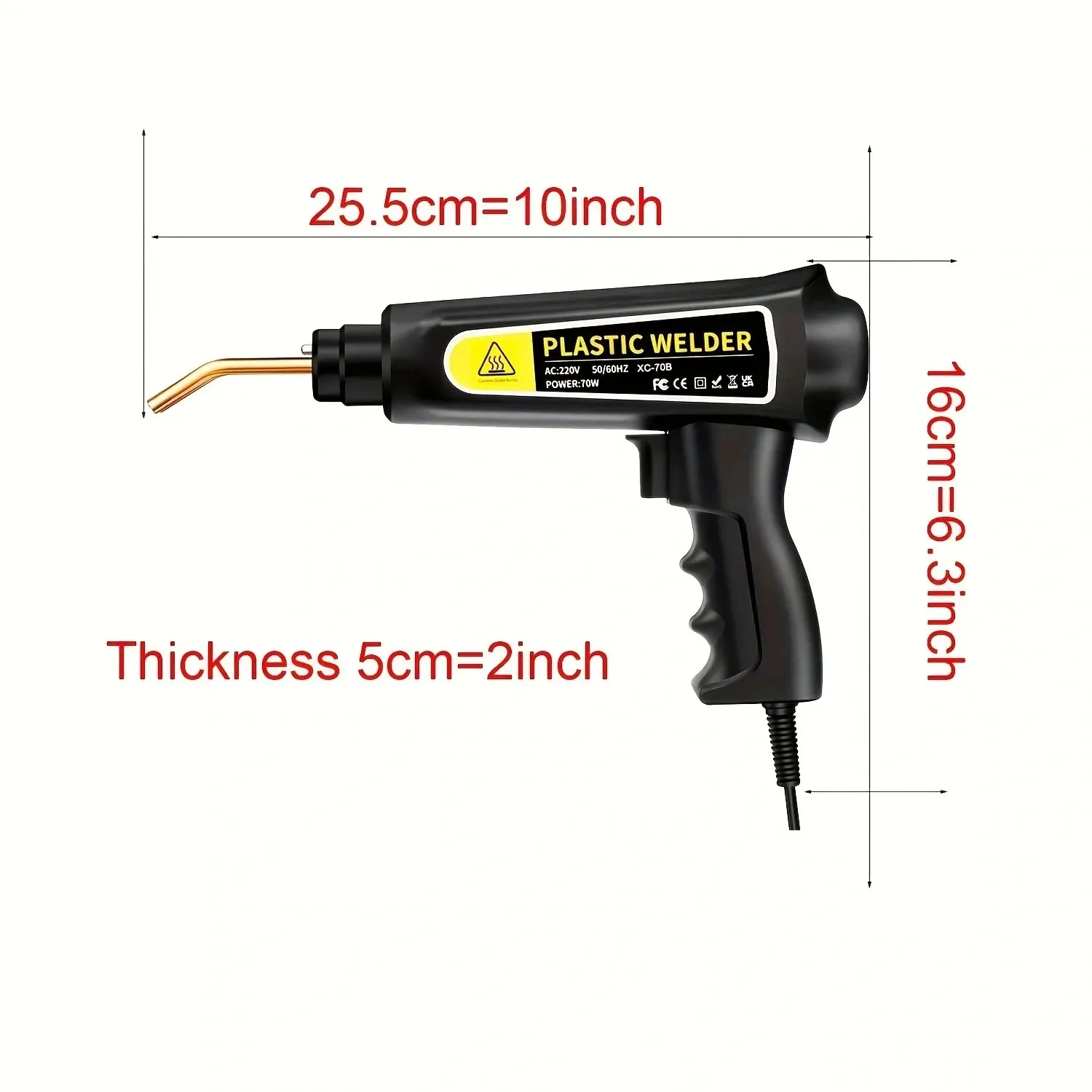 Kit saldatore in plastica da 70W per riparazione paraurti cucitrice a caldo pistola per saldatura saldatura in plastica con saldatore elettrico