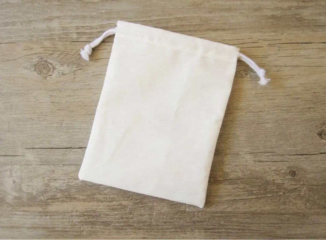 Cotton Gift Bag T/C Drawstring Pouch Packaging Jewelry Makeup Party Gift Candle Reusable Sachet Custom Pocket Print Logo 100PCS