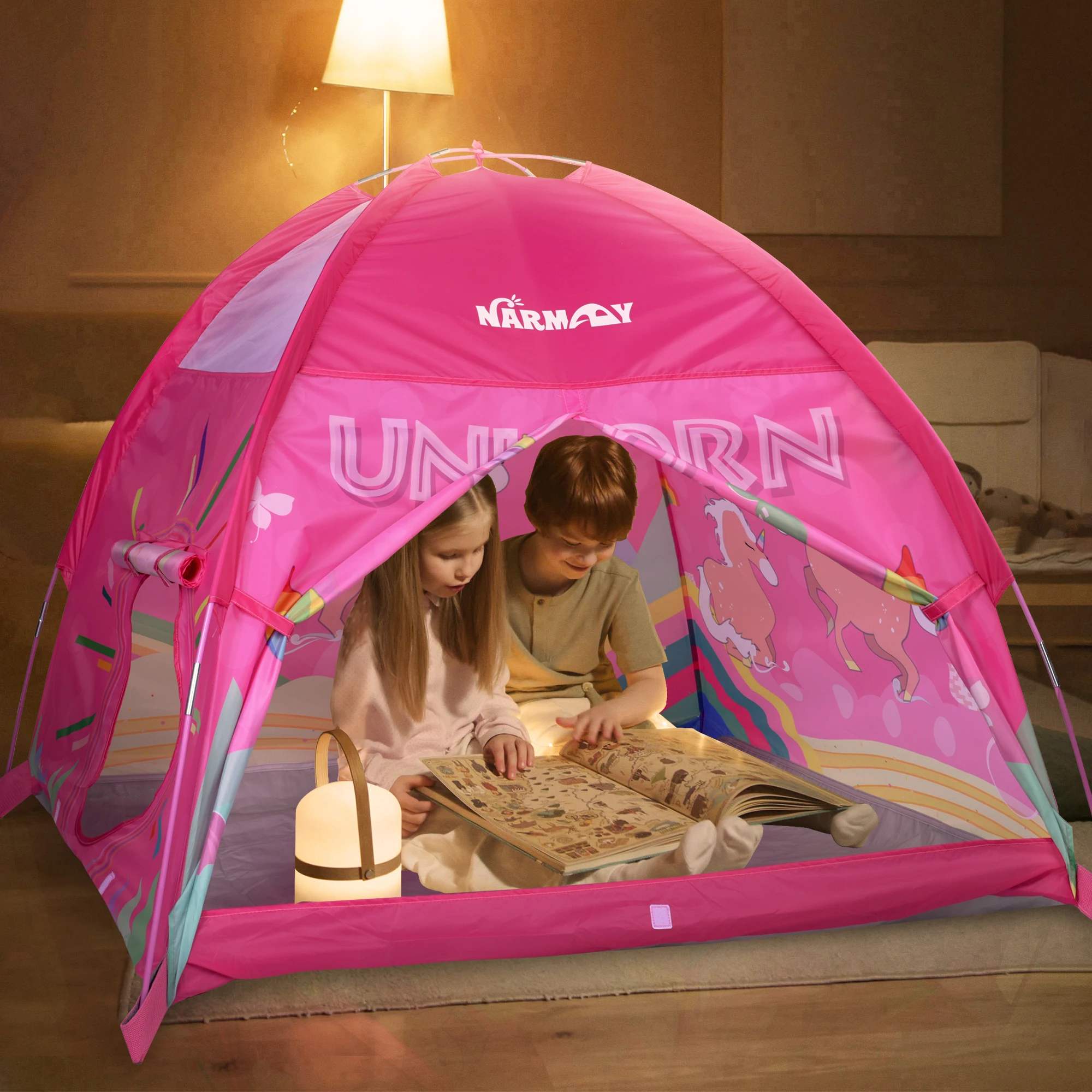 NARMAY Play Tent Unicorn Dome Tent for Kids Indoor / Outdoor Fun - 122 x 122 x 102 cm