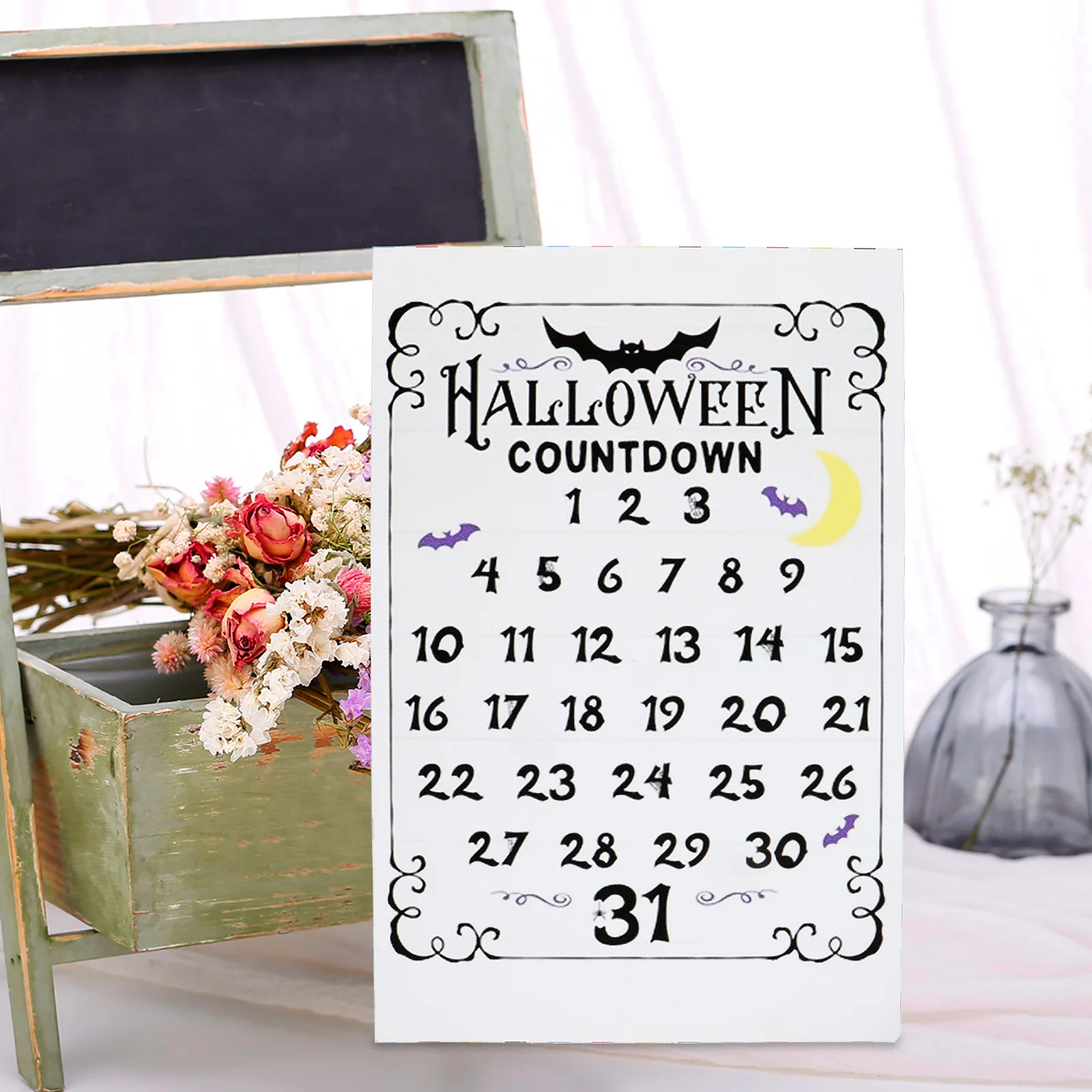 

Haunted House Countdown PVC Halloween Decorations Kids Advent Calendar Wall Festive Supplies Gift Home Office Paper Crafts