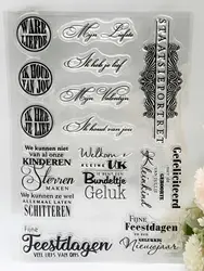 Dutch Word Text Transparent Clear Pattern Stamps For DIY Scrapbooking/Card Making/Kids Chri stma Fun Decoration Supplies