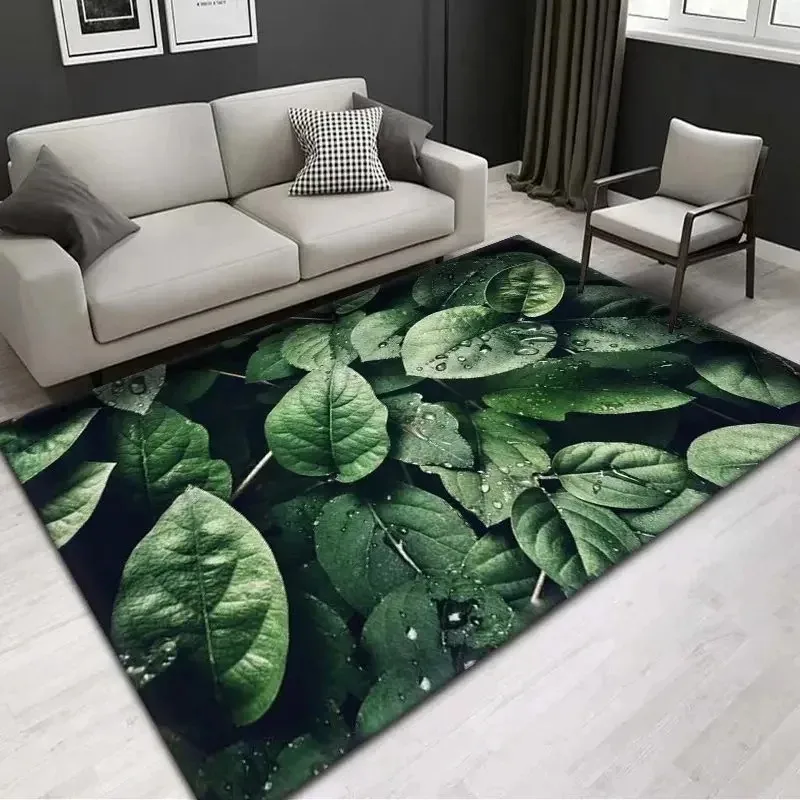 Alfombra de salón verde con flor de manzanilla de primavera, decoración de granja Rural para interiores y exteriores, alfombra de área grande para acampar, alfombra para gatear para niños