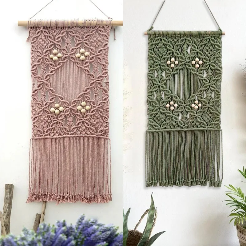 Macrame Wall Hanging Tapestry Wall Decor Boho Bohemian Woven Home Decoration Handmade Living Room Apartment Dorm