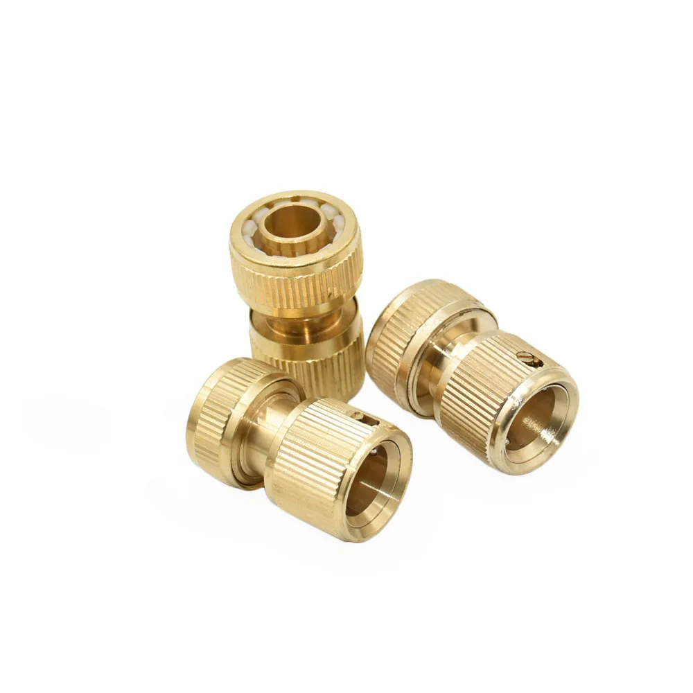Brass 1/2 5/8 3/4 Inch Hose Quick Connector Nipple Water Stop Coupler Fitting For Garden Hose Car Wash