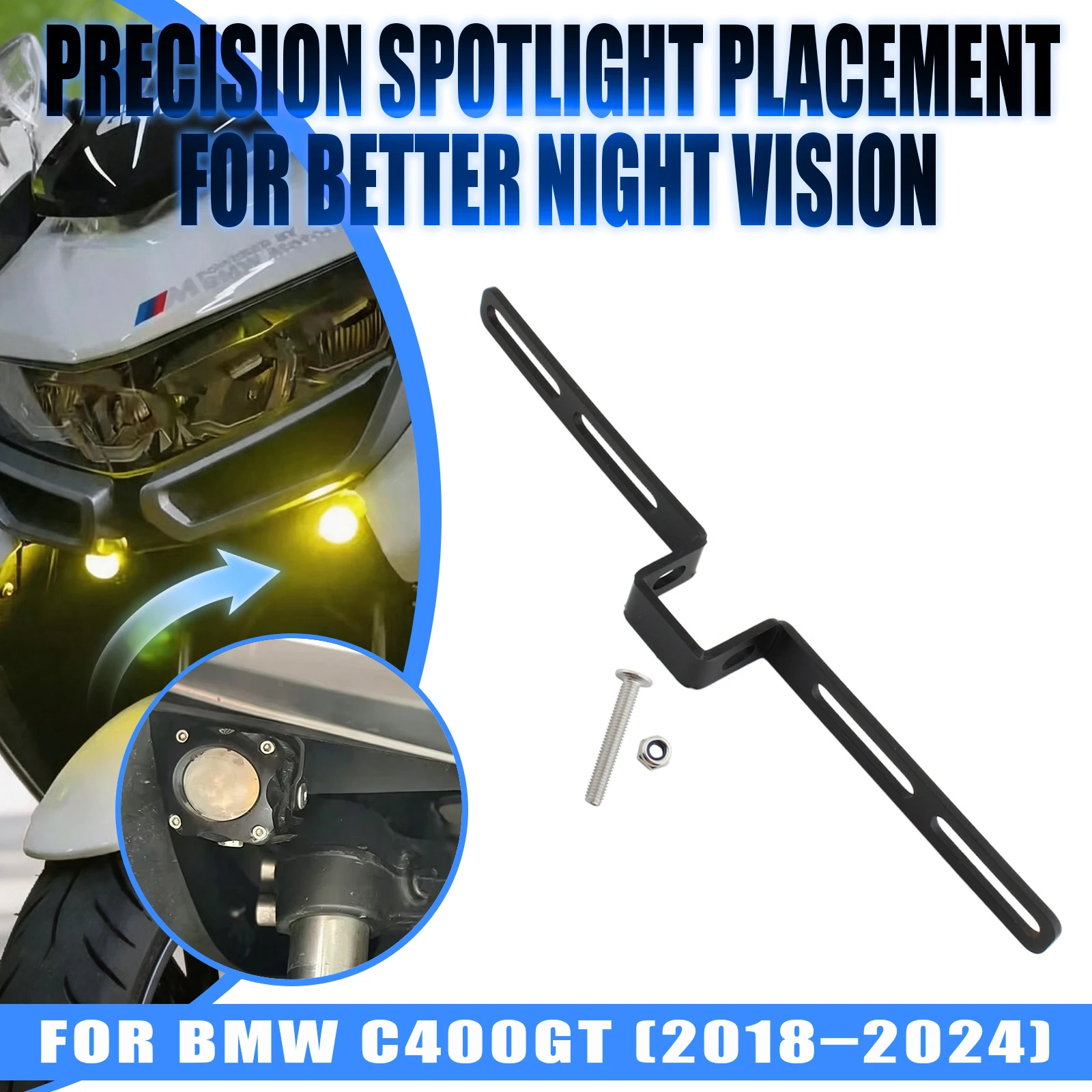 Motorcycle Hidden Spotlight Fog Lamp Bracket Auxiliary Light Holder Support For C400GT C400 GT 2018 2019 2020 2021 2022-2024