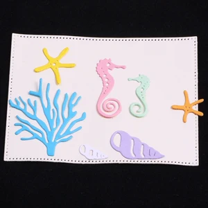 Algas Seahorse Shell Metal Corte Morre, Stencils para DIY Scrapbooking, Gravação Decorativa, Artesanato Die, Corte Template Mar 6 principais vendas cortadores algas - №3