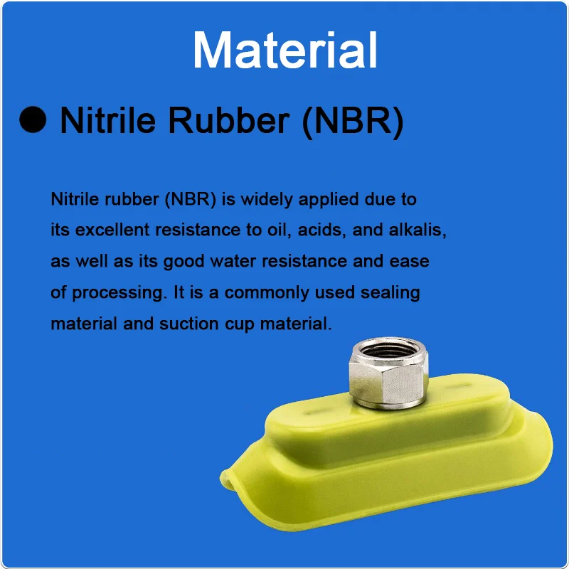 SOG Series Vacuum Suction Cups Elliptical Concave Shape SOG-15X40/35X100 SOG15X40N-M5F SOG35X100N-M10M Material NBR