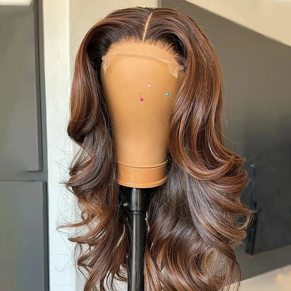 

18inch Ombre Blond Body Wave 5*5 Lace Front Hair 100% Human Hair Wig 150 Density with Baby Hair Pre-Plucked Soft Hair Wig