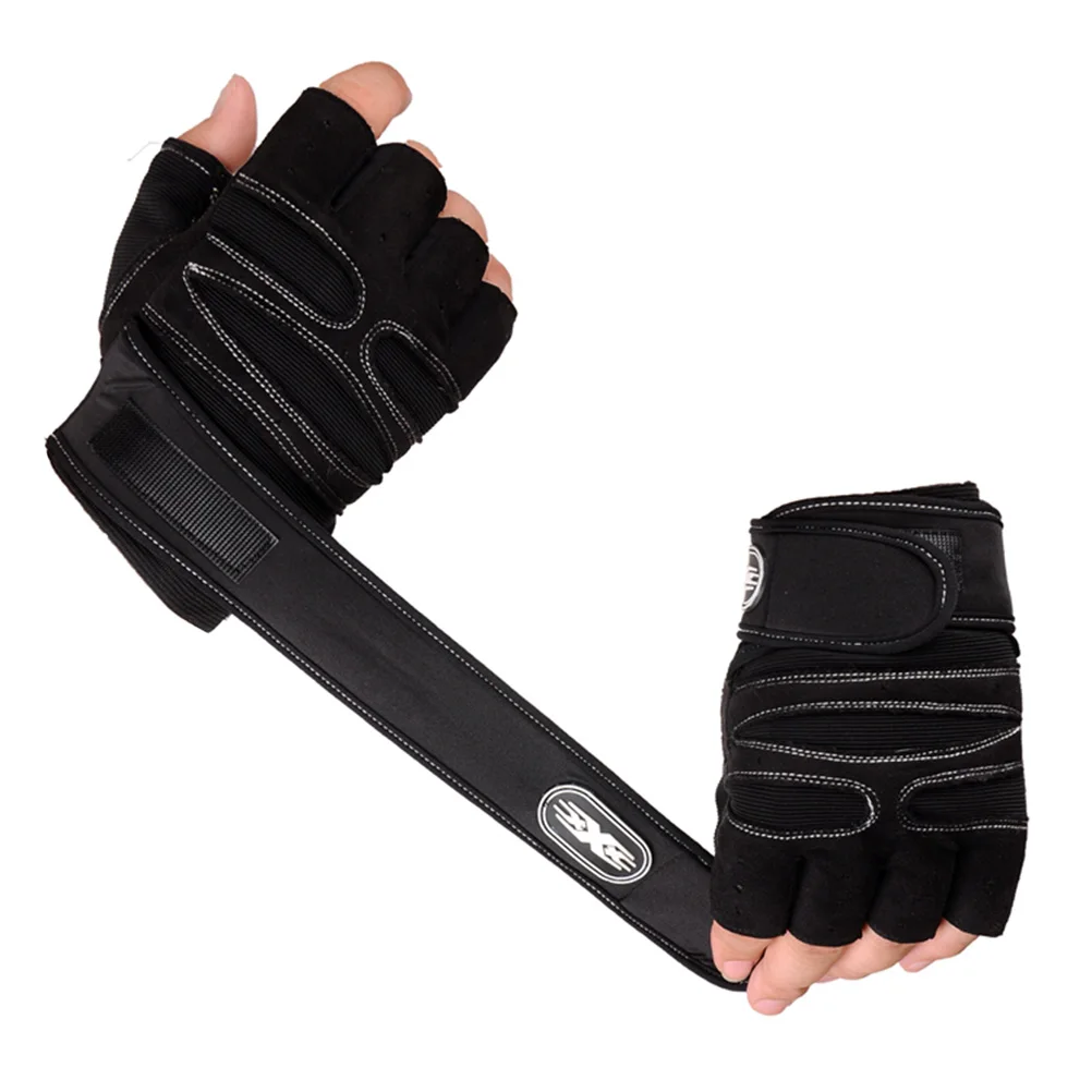 

Anti-Slip Dumbbell Gloves Microfiber Workout Hand Protection For Gym Cycling Hiking Men Women M Size Black White