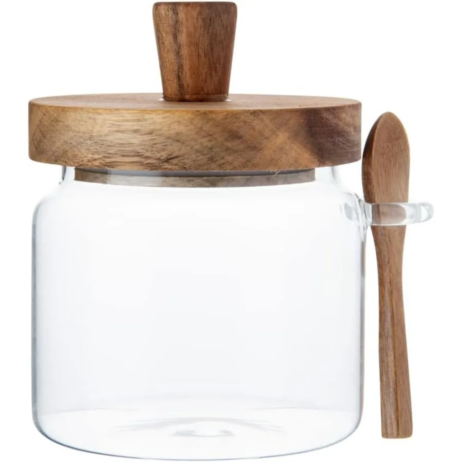أدوات المطاعم، جرة تخزين زجاجية 16.9 أونصة، 1 جرة كوكي زجاجية قابلة للغسل في الأطباق، ختم محكم، حلوى شفافة صديقة للبرودة