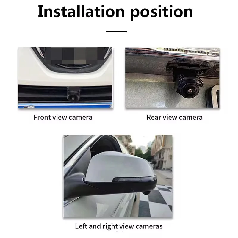 Bild 5: 360-Panoramakamera-Sets 3D AHD 1080P 4 Kameras + 360 Tuch 2D 3D Universal Kalibrierungsstoff für Android Auto Radio 360APP
