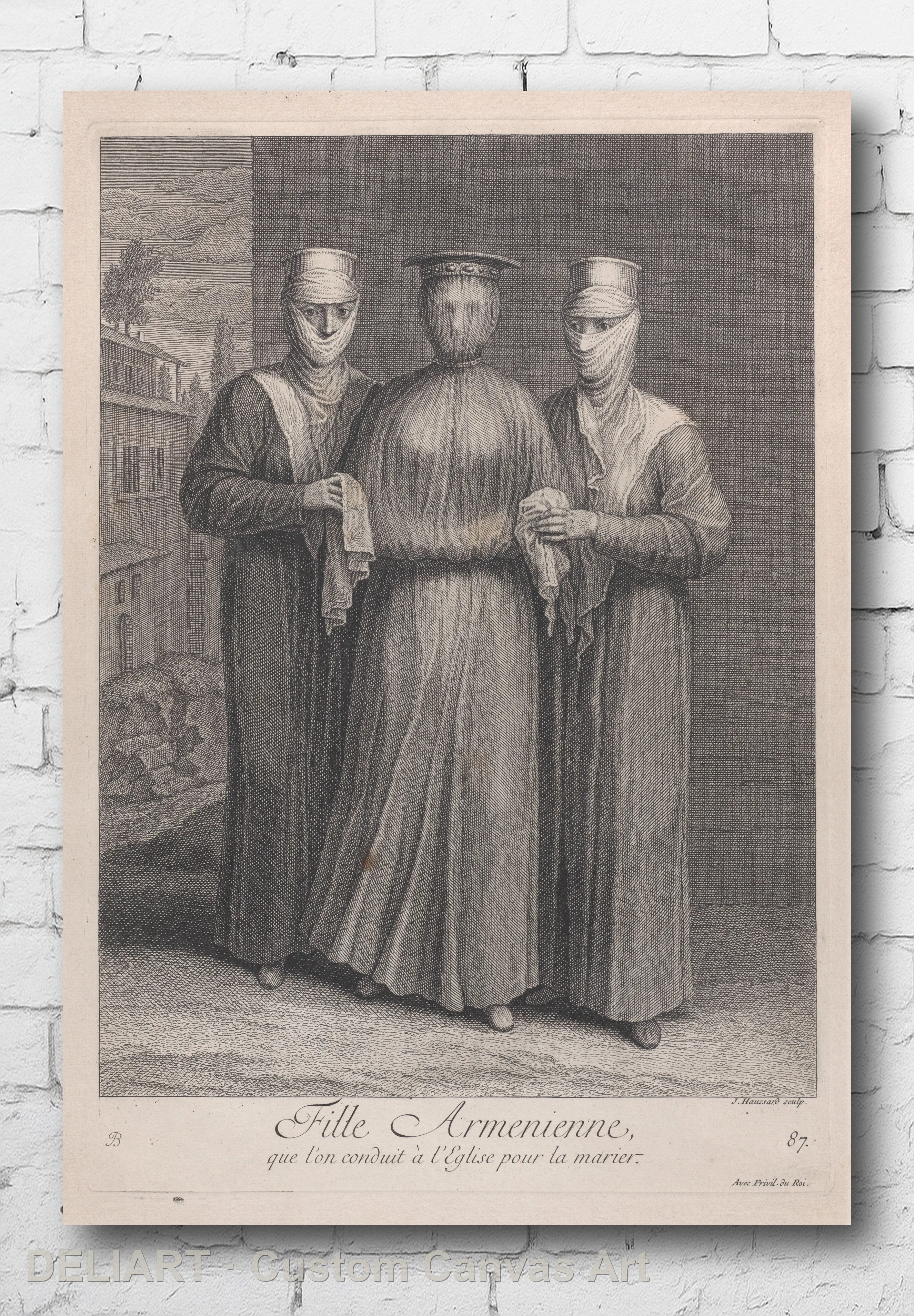 Ottoman Vintage Costume Art by Jean Baptiste Vanmour - Travel Canvas Wall Art Poster Print Vintage Home Decor Unframed