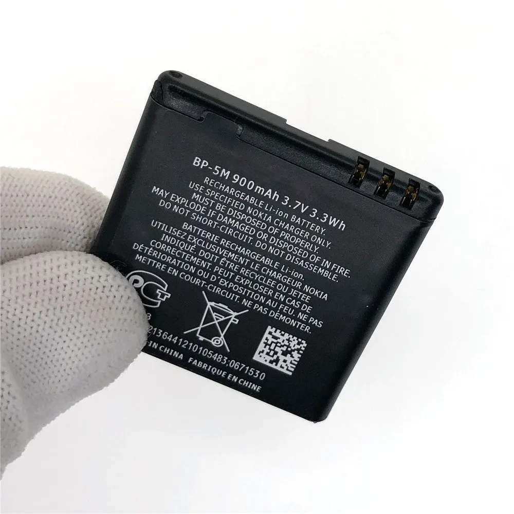 Batteria ricaricabile BP-5M 900mAh per Nokia 5700 5610XM 6110n 6220c 8600 7390 6500s BP 5M batteria con codice traccia