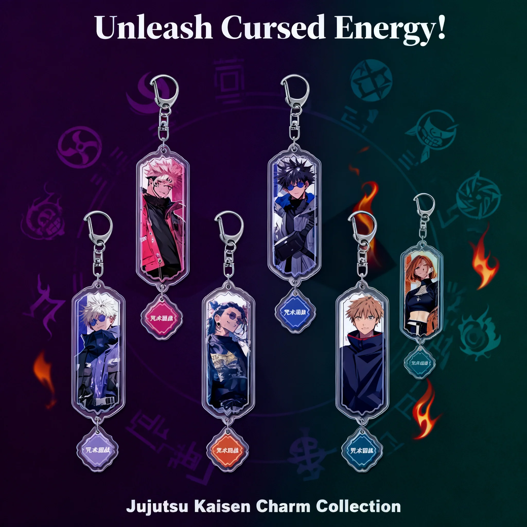 

Jujutsu Kaisen Keychain Toji Fushiguro Suguru Geto Ryomen Sukuna Satoru Gojo Nobara Anime Accessory
