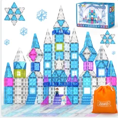 EDUCIRO Magnetic building blocks, ice and snow theme, children's DIY building magnetic pieces - 80 pieces