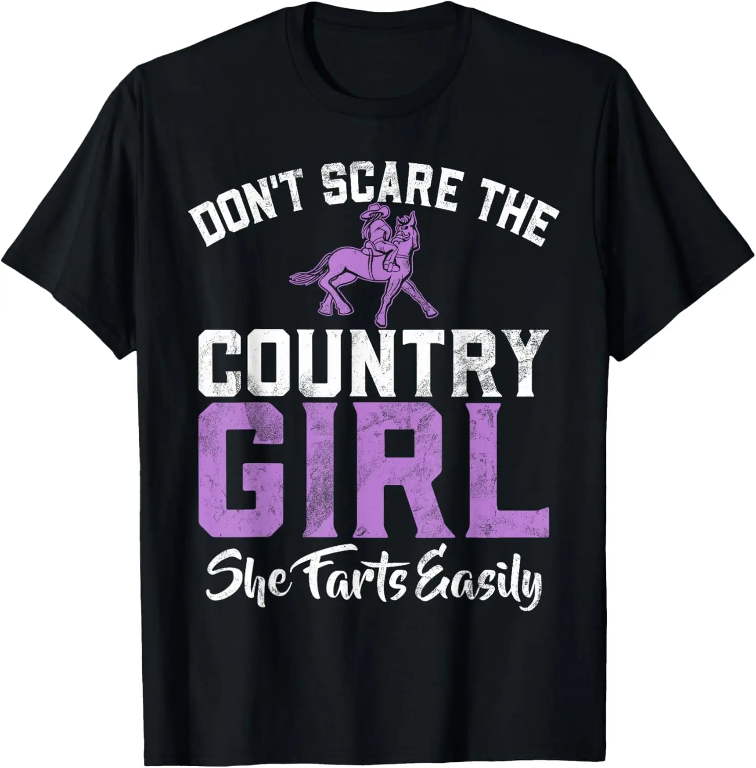 Nie przestraszyć koszulkę Country Girl she farts easily Country Girl