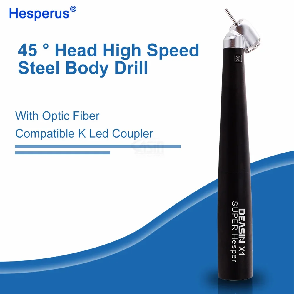 Den tal Surgery Handpiece 45 Degree Angle Head High Speed Steel Body Drill With Optic Fiber Compatible for K a vo Led Coupler