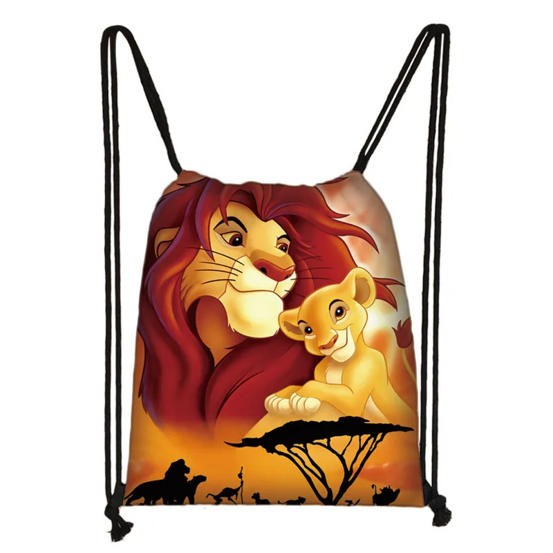 

Disney The Lion King Simba Drawstring Bag Daily Casual Bag Boys Girls Knapsack Drawstring Bags Storage Bag Shopping Beach Bags