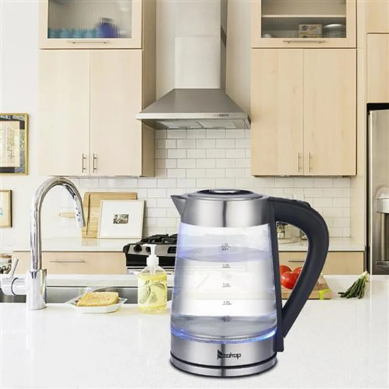 

HD-250 110V 1200W 2.5L Electric Kettle Blue Glass Water Boiler and Heater 120 Watts For Fast Boiling
