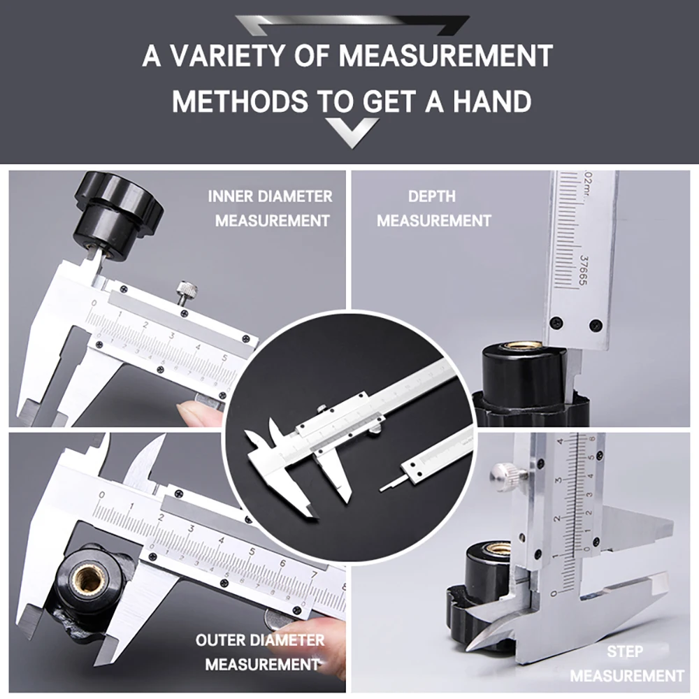 Nonius Remklauw 6 "0-150Mm 0.02Mm Metalen Remklauwen Gauge Micrometer Meetgereedschap