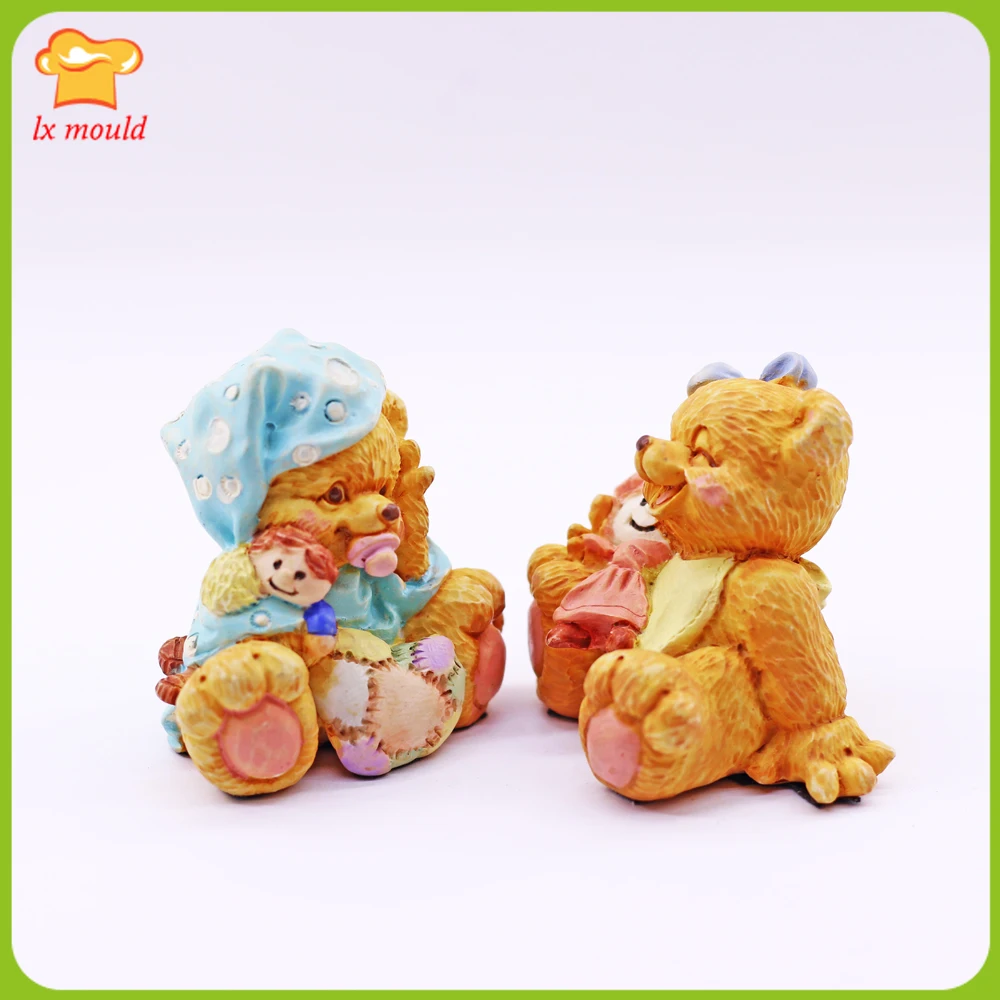 3D Baby Bear Silicone Mold with Pacifier for Cake Baking Sugarcraft DIY Mould for Edible Crafts