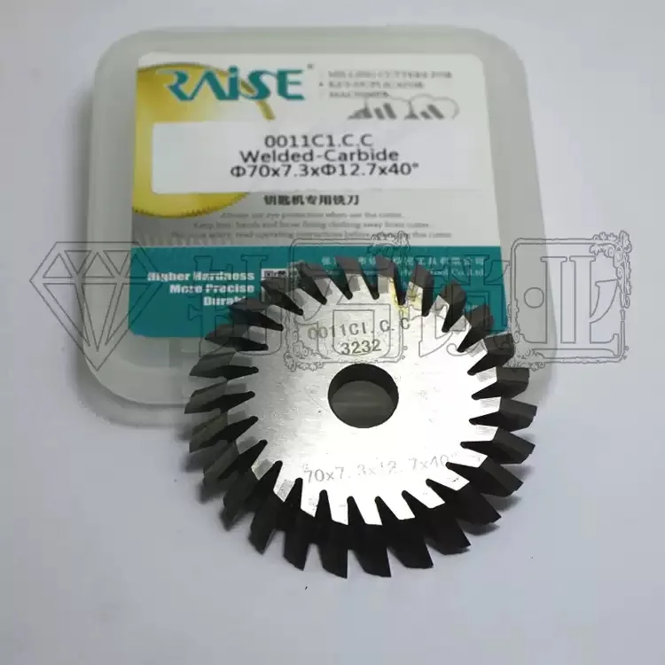 Raise Welded Carbide 0011IC.C key cutter 70X7.3X12.7X26T×40° for WENXING 201C 201D 100E1 100F 100G key duplicating machine