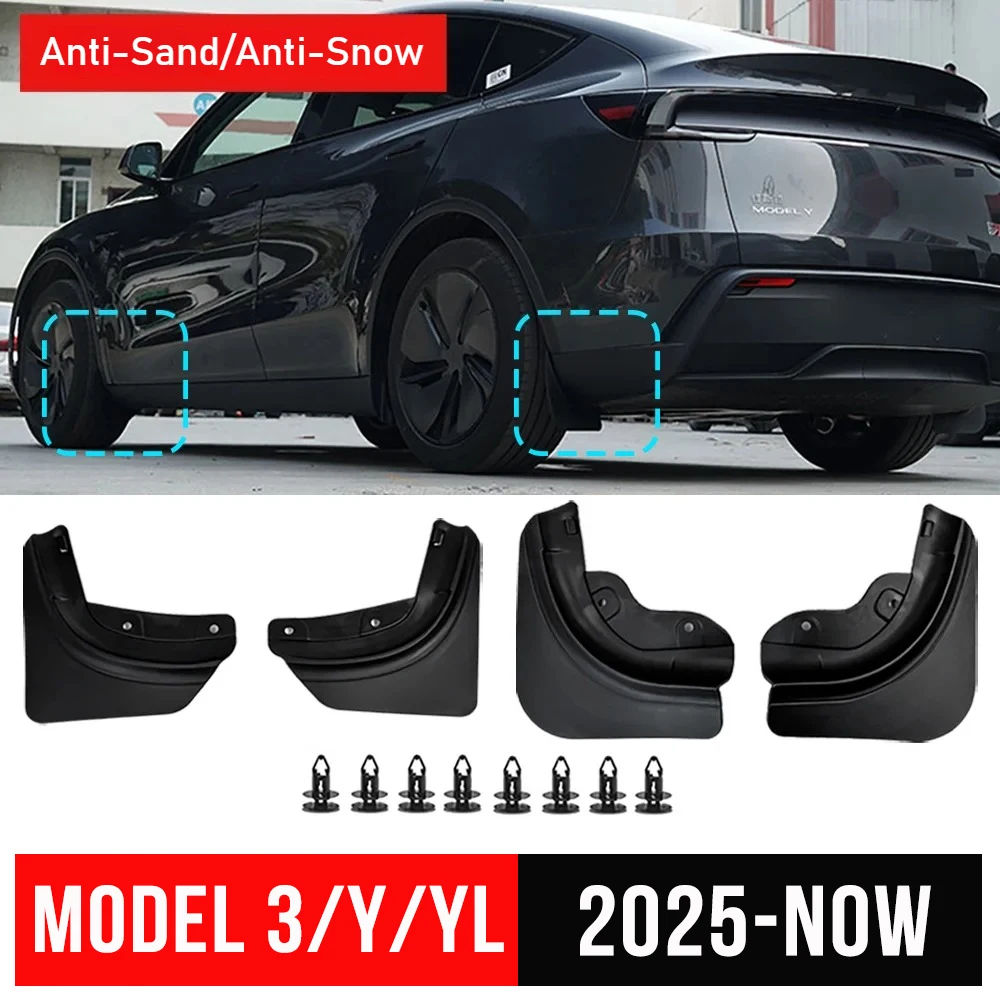 Guardabarros para Tesla Model 3 Model Y YL Juniper Standard 2025 2026, Protectores Contra Salpicaduras, Accesorios de Viaje para Auto